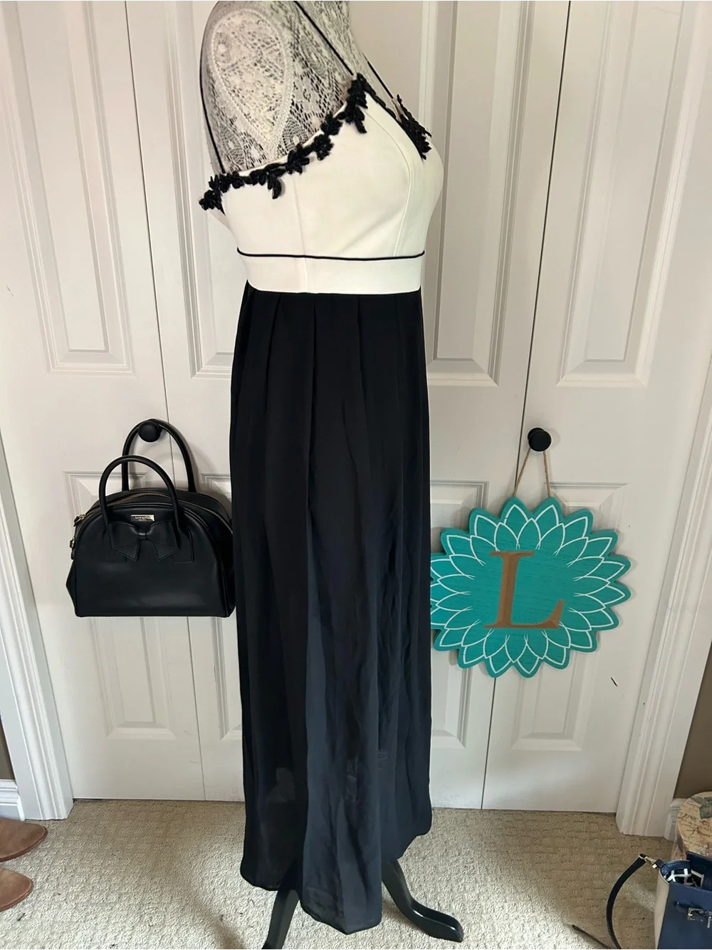 ✨DP Fashion Romantic B&W Layered Maxi Dress - Built-In Bra & Short skirt XS - Picture 5 of 15